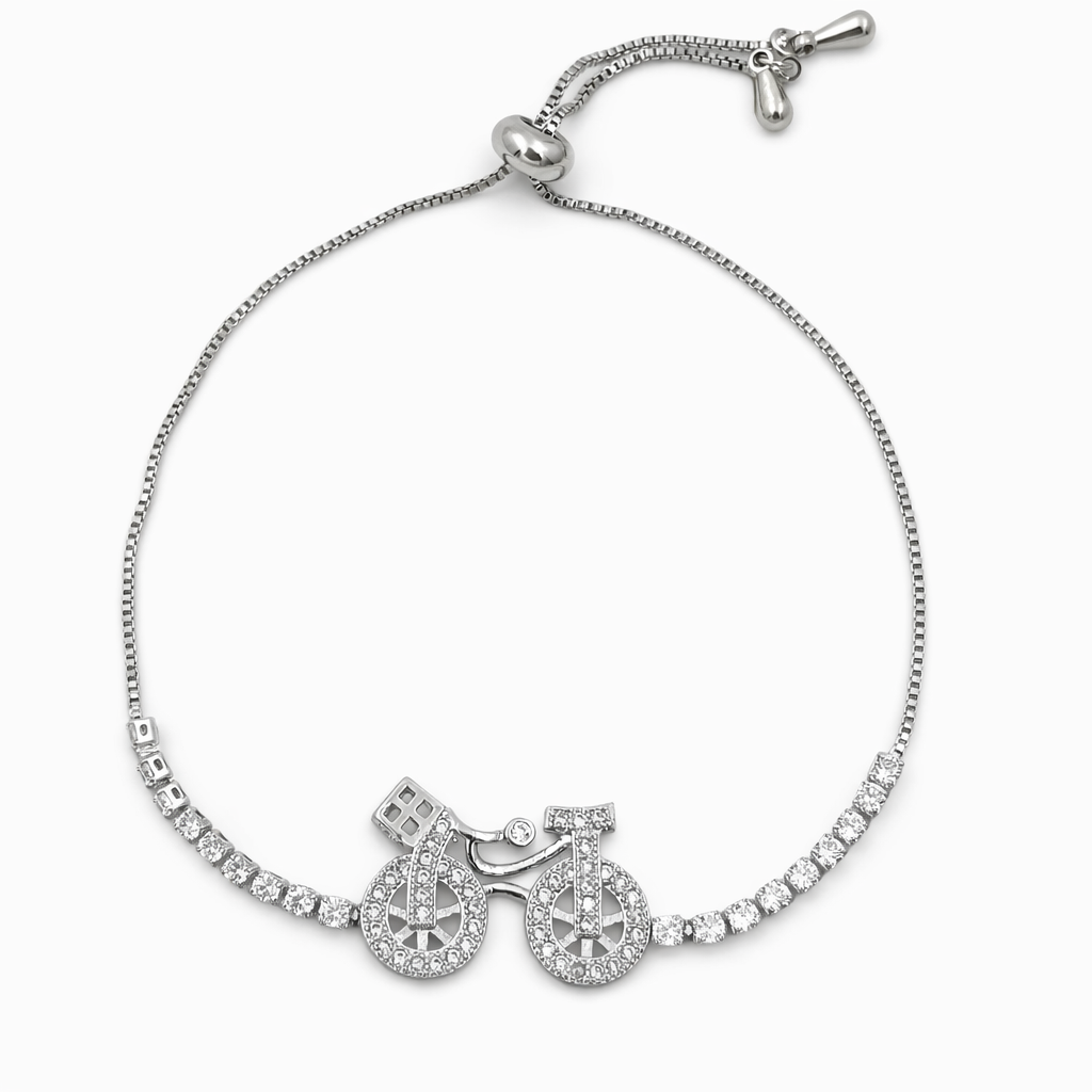 Silver Bicycle Charm Bracele GWB -110