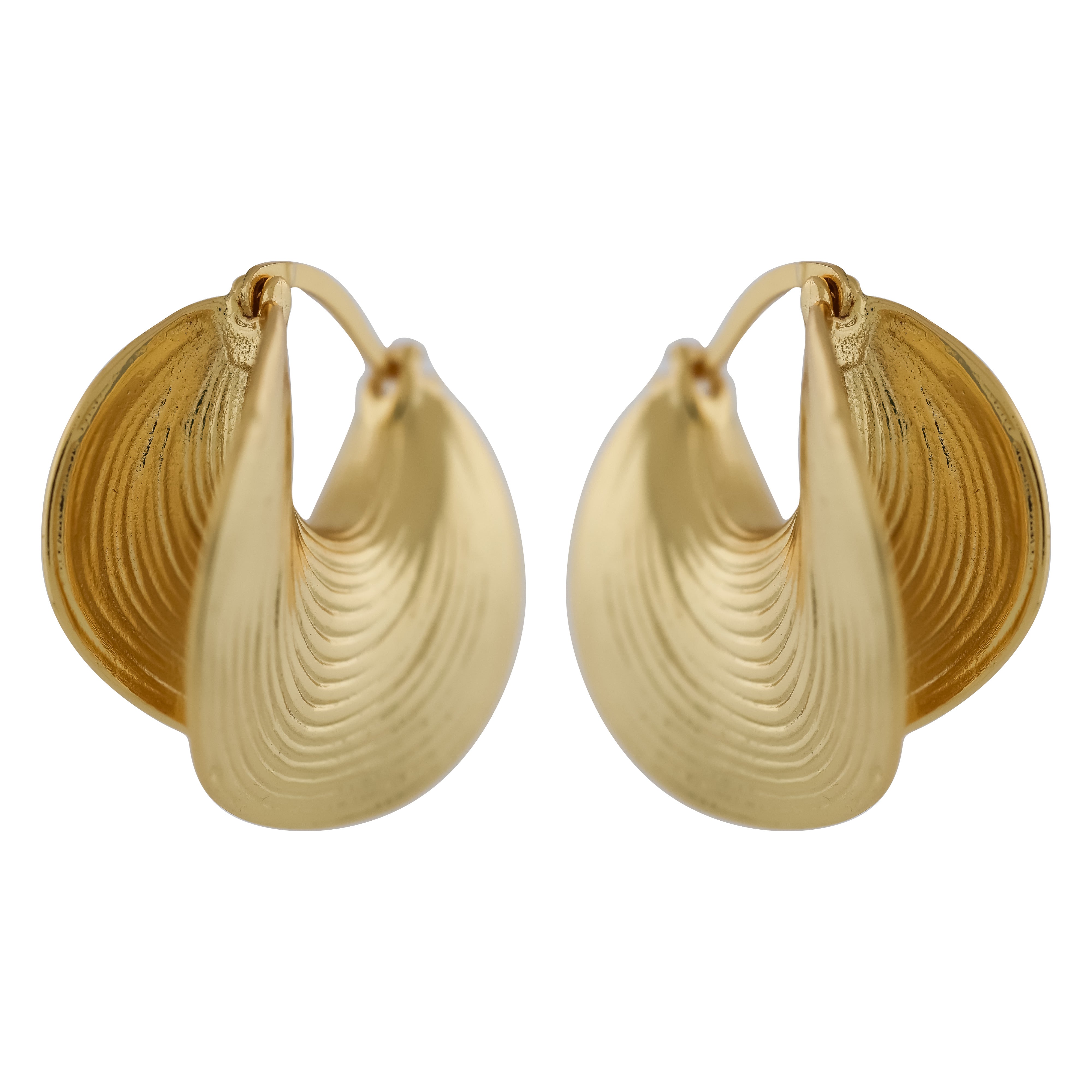 Waves  Gold Hoops Women Earring GWE -4