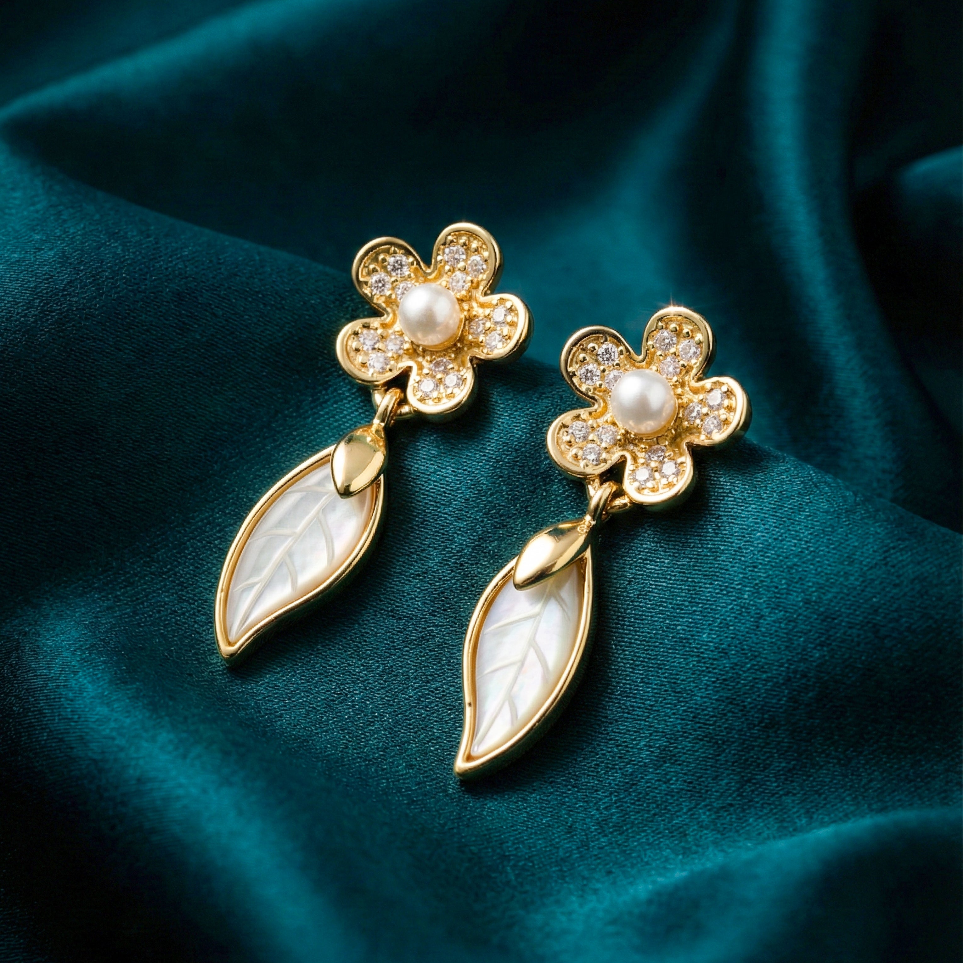 Pearl Leaf Earrings GWE -132