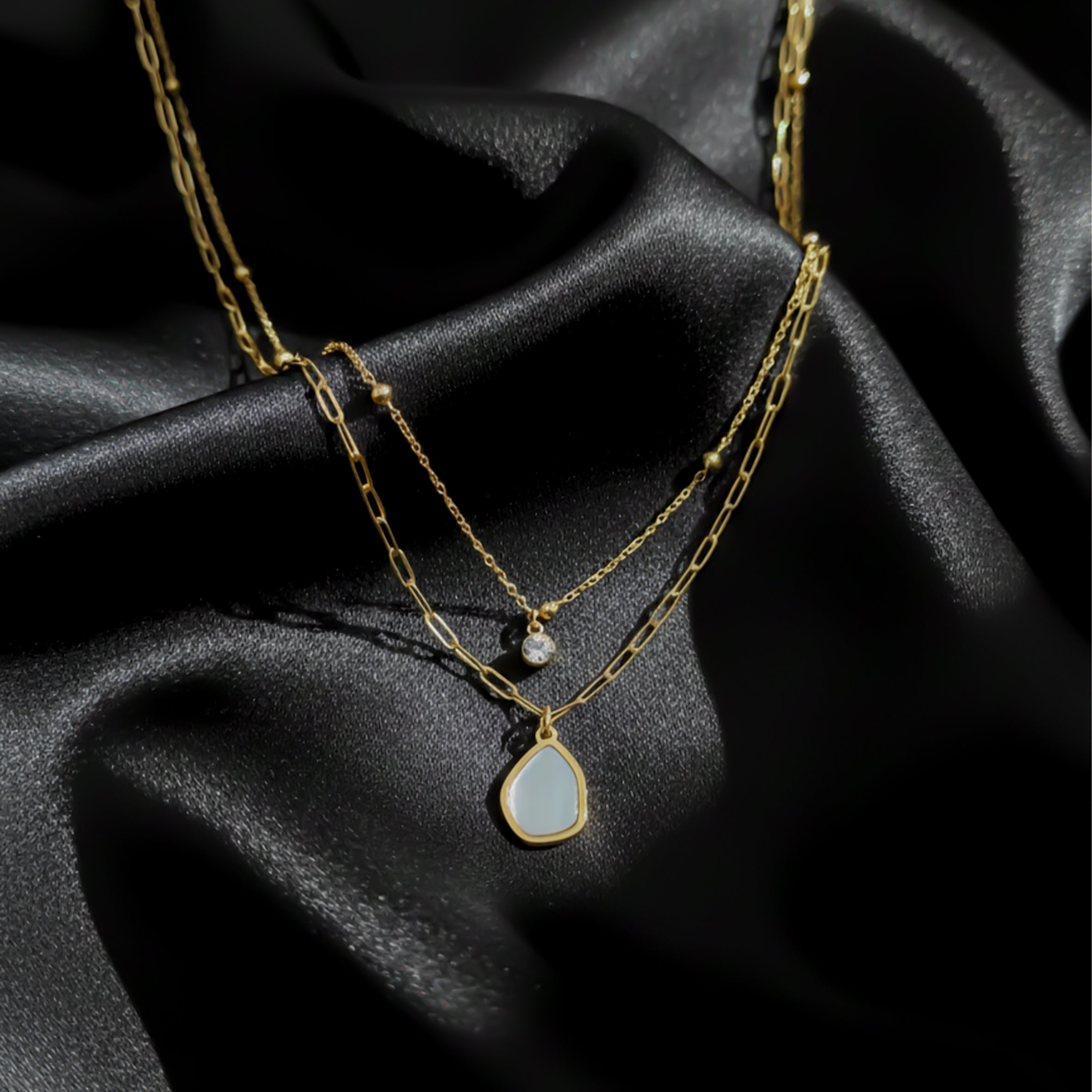 Gold Layered Paperclip Chain Women Necklace GWN -131