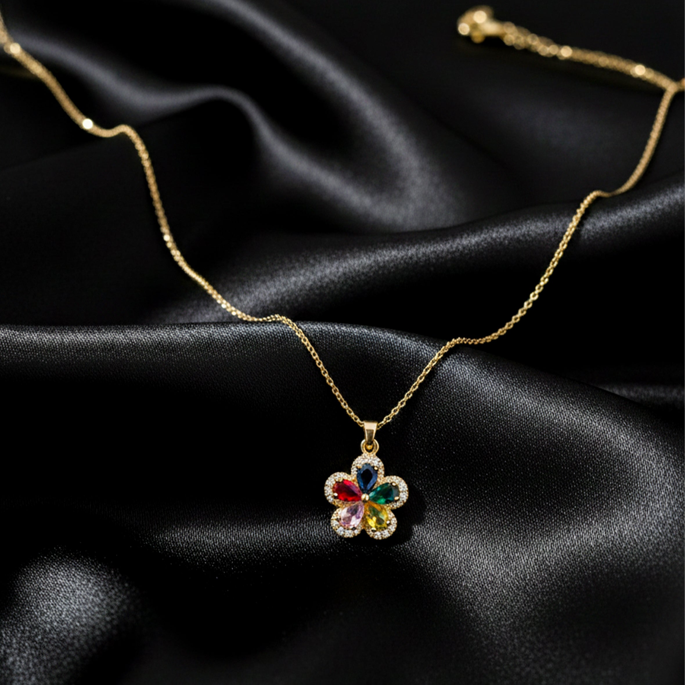 Sparkling Multicolor Gemstone Women Neckless GWN -74